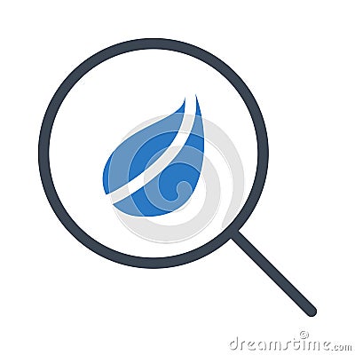 Search leaf glyph color vector icon Stock Photo