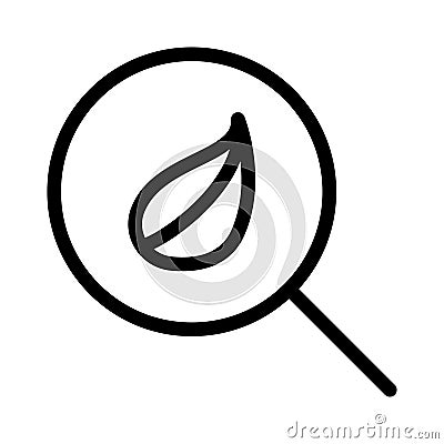 Search leaf thin line vector icon Vector Illustration