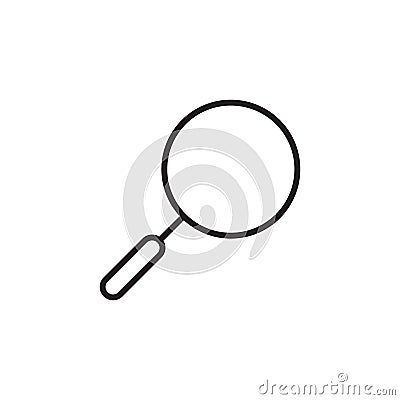 Search line icon. Magnifying glass icon, vector magnifier or loupe sign. Vector Illustration