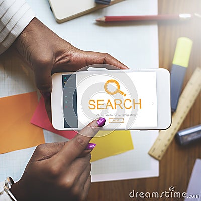 Search Magnifying Exploration Finding Browse Concept Stock Photo