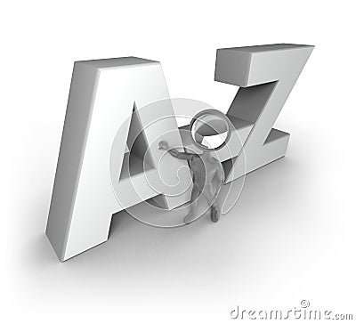 Search-Man - A to Z Stock Photo