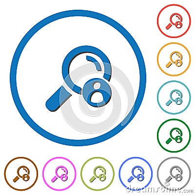 Search member icons with shadows and outlines Stock Photo