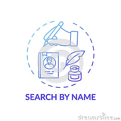 Search by name concept icon Vector Illustration