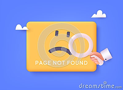 Search no result concept illustration. Page not found text. Oops Looks like something went wrong. 3D Web Vector Illustrations Vector Illustration
