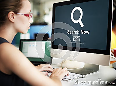 Search Now Exploration Discover Searching Finding Concept Stock Photo