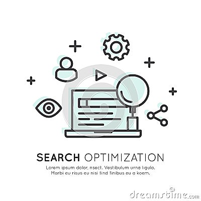 Search Optimization Process, SEO, IT Programming Stock Photo