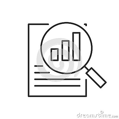 Search report line icon on white background Vector Illustration