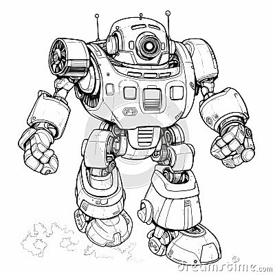 Search And Rescue Robot Coloring Pages Stock Photo
