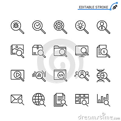 Search line icons. Editable stroke Vector Illustration