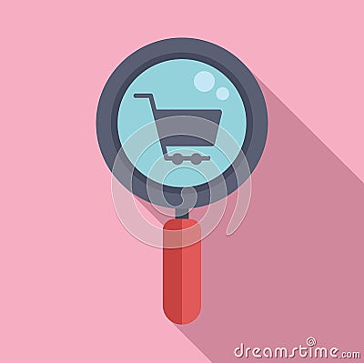 Search shop icon flat vector. Store locator online Vector Illustration