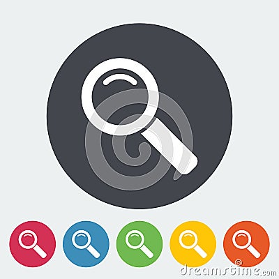 Search single flat icon. Vector Illustration