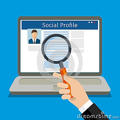 Search Social Profile Vector Illustration