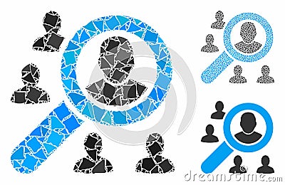 Search users Composition Icon of Raggy Elements Vector Illustration