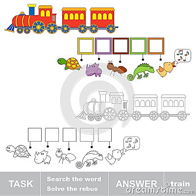 Search the word TRAIN. Vector Illustration