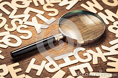 Searching in Alphabets Stock Photo