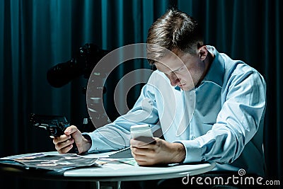 Searching for a dangerous terrorist Stock Photo