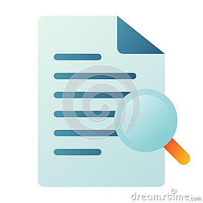 Searching find document search single isolated icon with smooth style Cartoon Illustration