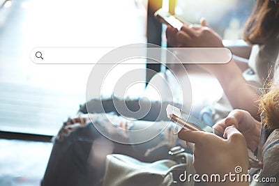 Searching information data on internet networking concept. Stock Photo