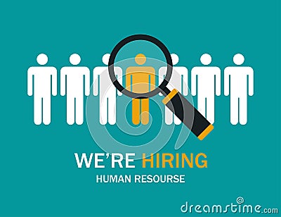 Searching job. Business concept. Search magnifying glass. Profession resume Stock Photo