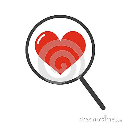 Searching love icon Vector Illustration