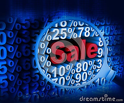 Searching sale discounts Stock Photo