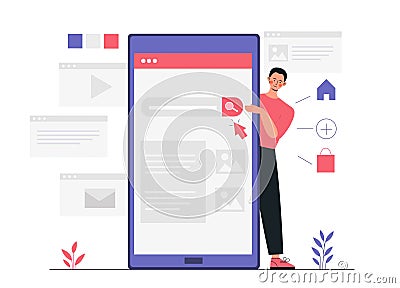 Searching system concept Vector Illustration