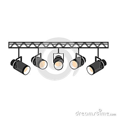 searchlights on a white background Vector Illustration