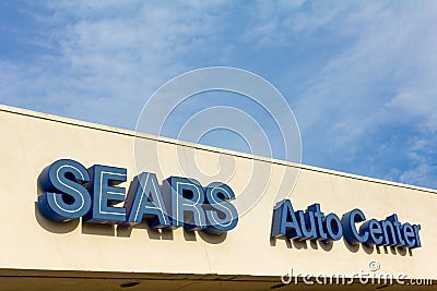Sears Auto Center sign Editorial Stock Photo