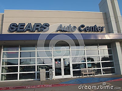 Sears Auto Center sign in The StoneBriar shopping center Editorial Stock Photo