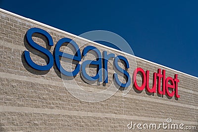 Sears Outlet Exterior and Sign Editorial Stock Photo