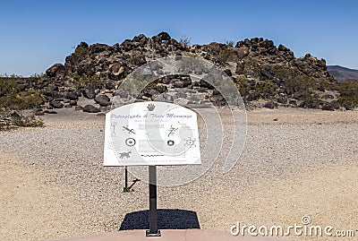 Sears Point Petroglyph Site, Near Dateland, Arizona Editorial Stock Photo