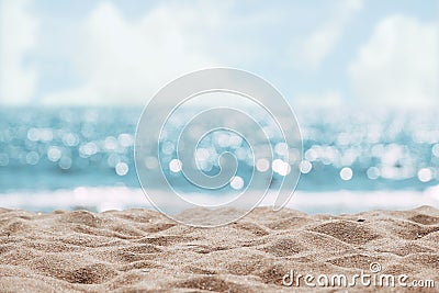 Seascape abstract beach background. blur bokeh light of calm sea and sky Stock Photo