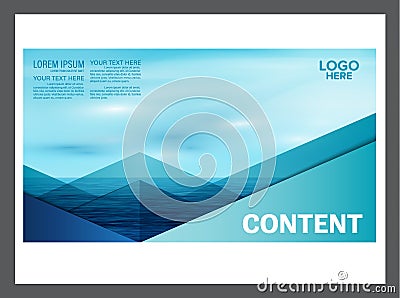 Seascape and blue sky presentation layout design template background for tourism travel business. illustration Cartoon Illustration