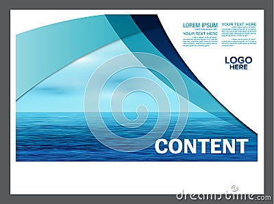 Seascape and blue sky presentation layout design template background for tourism travel business. illustration Cartoon Illustration