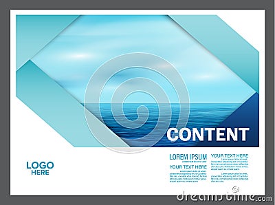 Seascape and blue sky presentation layout design template background for tourism travel business. illustration Vector Illustration