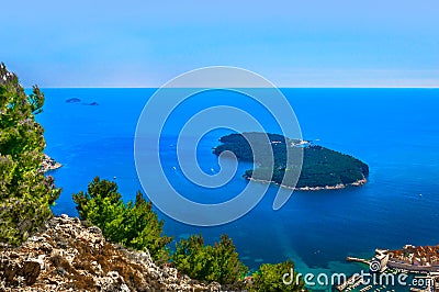 Seascape in Croatia, Lokrum island. Stock Photo