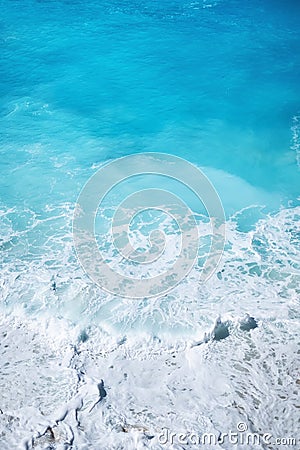 Seascape at the day time. Water background. Turquoise water background from top view. Sea and beach. Bali, Indonesia. Stock Photo