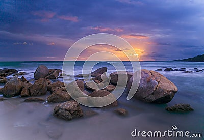 Seascape at Laan Hin Khao (White Rocks), Mae Ram Phung Beach, Ra Stock Photo