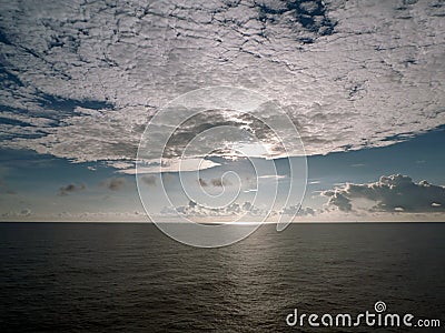 Seascape with marching clouds Stock Photo