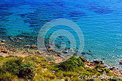 Seascape, Mediterranean coast, Spain, Costa Blanca Stock Photo