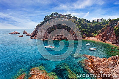 Seascape . Mediterranean coast of Spain Stock Photo