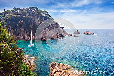 Seascape . Mediterranean coast of Spain Stock Photo