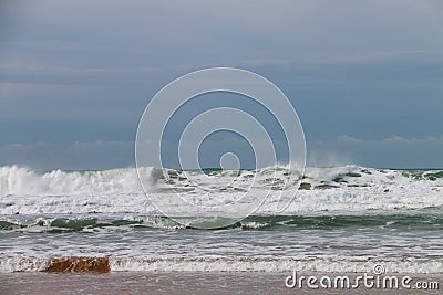 Seascape with strong waves Stock Photo