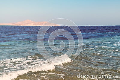 Seascape, view of the sea beach. Stock Photo