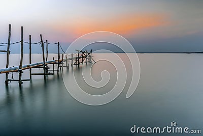 Seascape view of the gebang sea in the morning Stock Photo