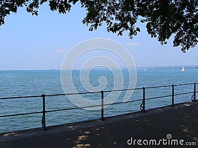 Seascape,View of the Lake called Bodensee , bye Bregenz Austria, Lakeside walk Stock Photo