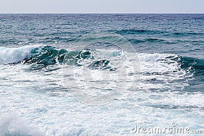 Seascape. Wave and foam. The sea is green. Adriatic Sea Stock Photo