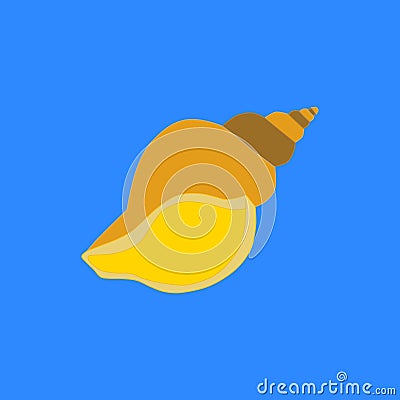Seashell on the blue background Vector Illustration