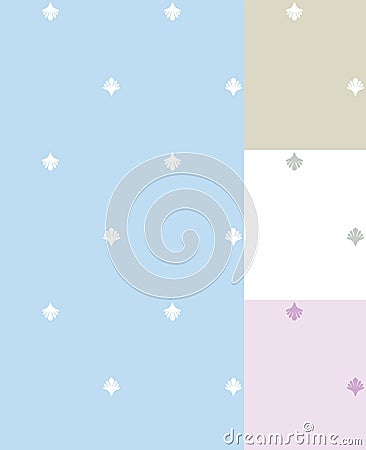 Simple seashell motifs seamless repeat print pattern wallpaper textile Stock Photo