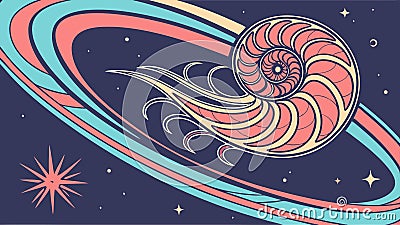 Seashell spiral design, nautilus pattern, nature geometry, organic spiral vector design Generative AI Vector Illustration